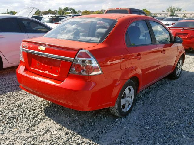 KL1TD5DE5AB083538 - 2010 CHEVROLET AVEO LS RED photo 4