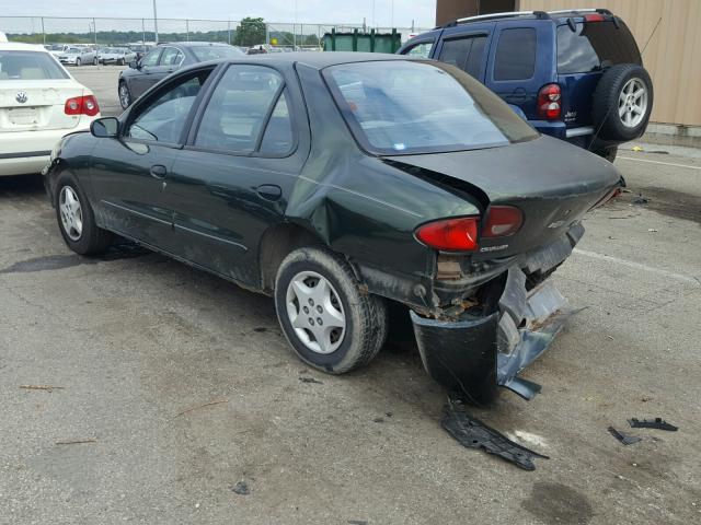 1G1JC524317142014 - 2001 CHEVROLET CAVALIER B GREEN photo 3