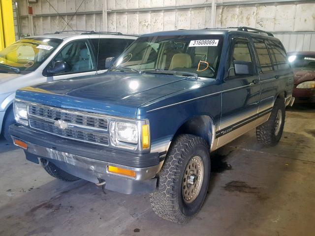 1GNDT13WXP2165090 - 1993 CHEVROLET BLAZER S10 BLUE photo 2