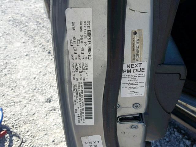 1C4NJCBA8ED882741 - 2014 JEEP COMPASS SP ვერცხლისფერი ფოტო 10