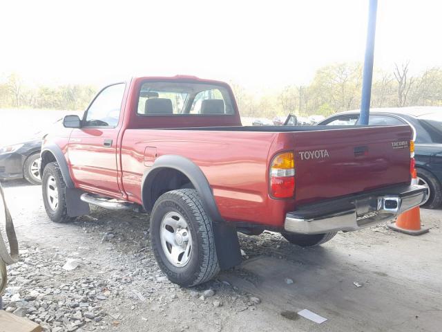 5TENM92N52Z142290 - 2002 TOYOTA TACOMA PRE BURGUNDY photo 3