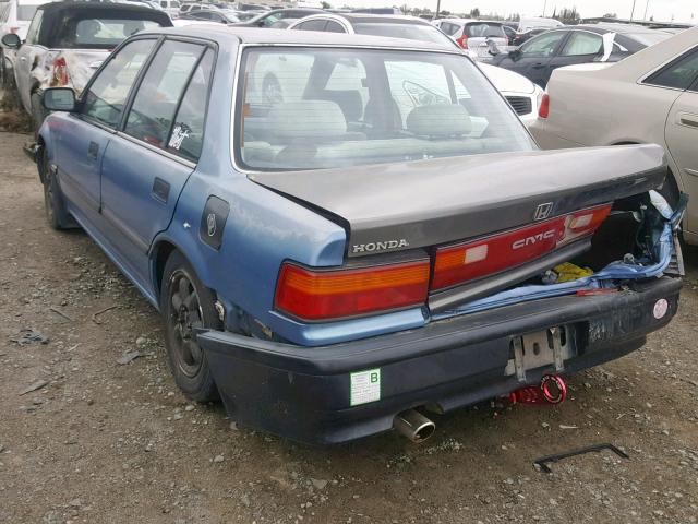 JHMED3544MS032868 - 1991 HONDA CIVIC DX BLUE photo 3