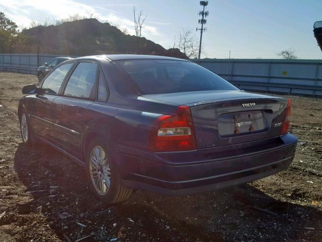 YV1TS92D031302182 - 2003 VOLVO S80 BLUE photo 3