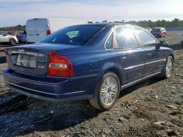 YV1TS92D031302182 - 2003 VOLVO S80 BLUE photo 4