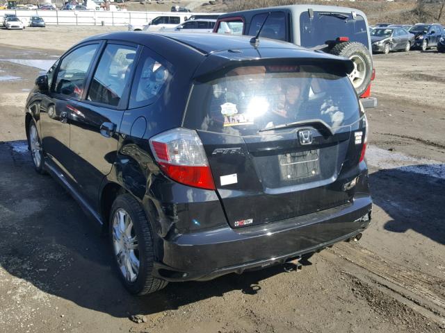 JHMGE8H43AS019989 - 2010 HONDA FIT SPORT BLACK photo 3