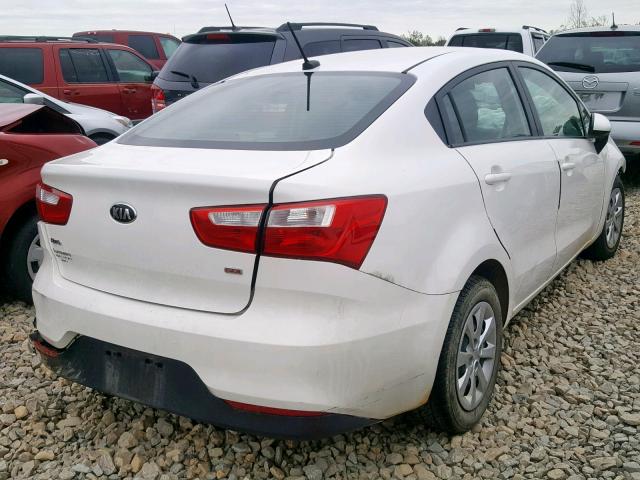 KNADM4A37G6548720 - 2016 KIA RIO LX WHITE photo 4