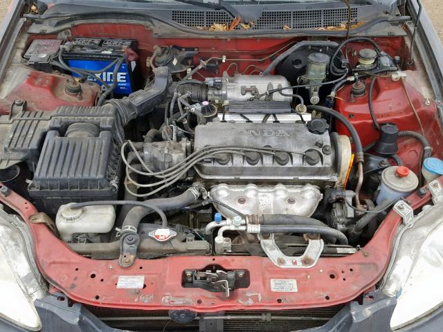 1HGEJ7128YL022478 - 2000 HONDA CIVIC HX RED photo 7