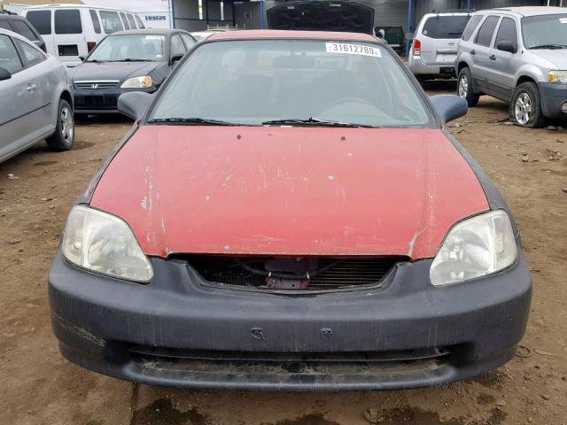 1HGEJ7128YL022478 - 2000 HONDA CIVIC HX RED photo 9