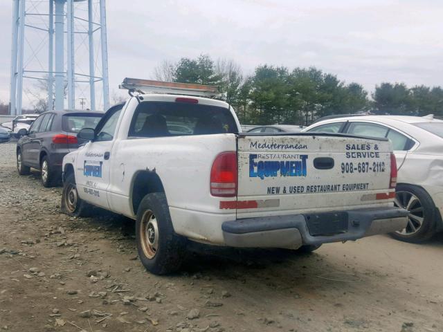 1B7FL26X01S303349 - 2001 DODGE DAKOTA WHITE photo 3