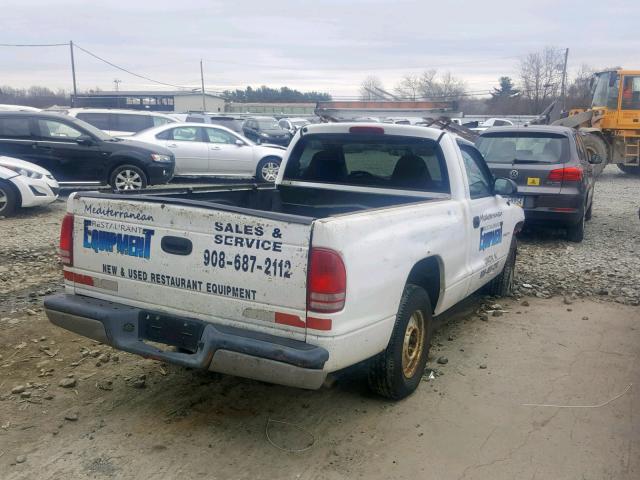 1B7FL26X01S303349 - 2001 DODGE DAKOTA WHITE photo 4