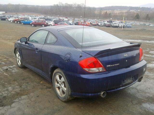 KMHHM65D06U228857 - 2006 HYUNDAI TIBURON GS BLUE photo 3