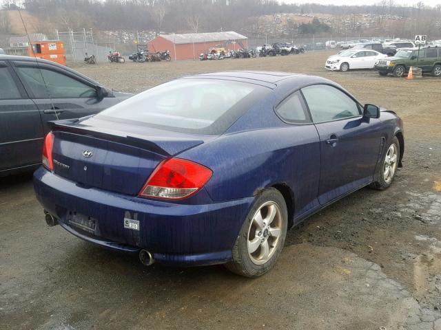 KMHHM65D06U228857 - 2006 HYUNDAI TIBURON GS BLUE photo 4