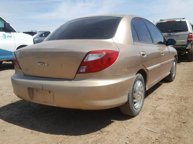 KNADC123526163262 - 2002 KIA RIO GOLD photo 4