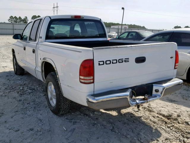 1B7GL2AN4YS606770 - 2000 DODGE DAKOTA QUA WHITE photo 3