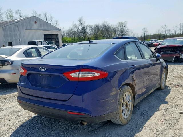 1FA6P0G79F5114458 - 2015 FORD FUSION S BLUE photo 4