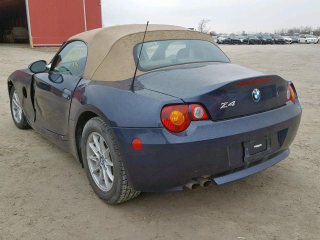 4USBT33493LS47210 - 2003 BMW Z4 2.5 BLUE photo 3
