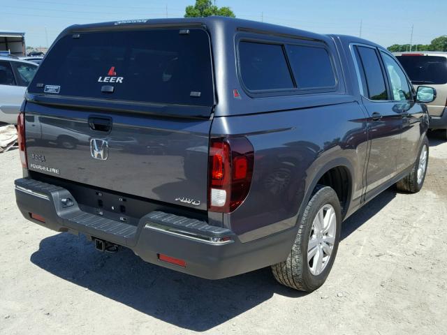 5FPYK3F23HB004717 - 2017 HONDA RIDGELINE CHARCOAL photo 4