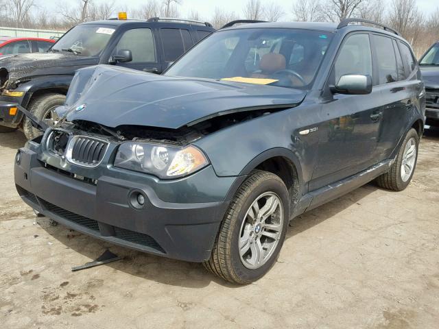 WBXPA93465WD13448 - 2005 BMW X3 3.0I GREEN photo 2