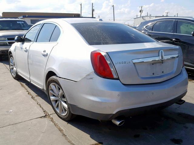 1LNHL9DRXBG609920 - 2011 LINCOLN MKS SILVER photo 3