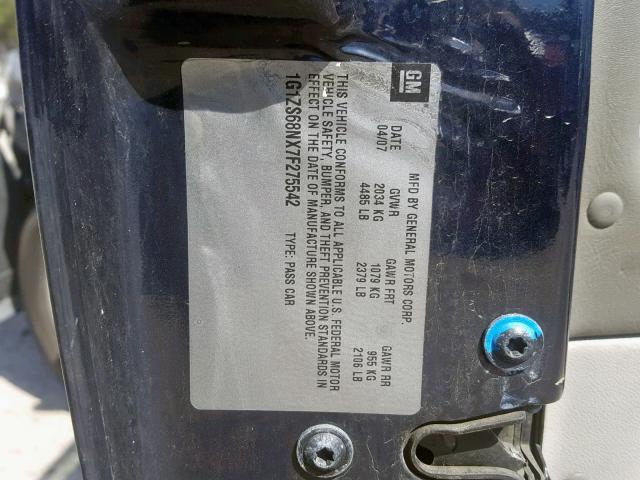 1G1ZS68NX7F275542 - 2007 CHEVROLET MALIBU MAX 蓝色 照片 10