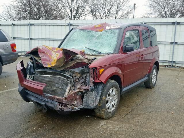 5J6YH28758L017390 - 2008 HONDA ELEMENT EX RED photo 2