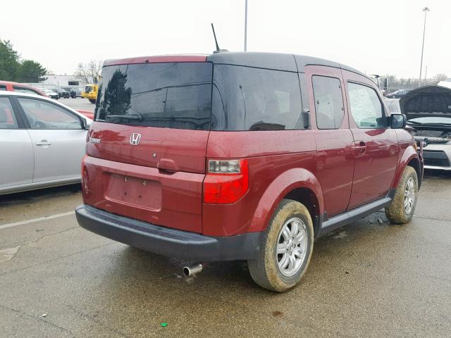 5J6YH28758L017390 - 2008 HONDA ELEMENT EX RED photo 4