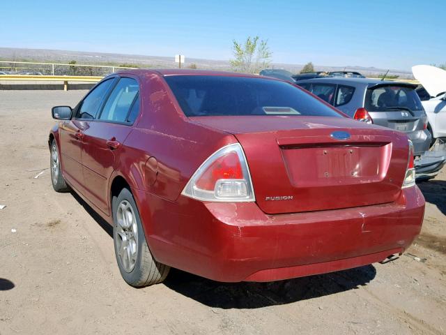 3FAFP06Z66R202500 - 2006 FORD FUSION S RED photo 3