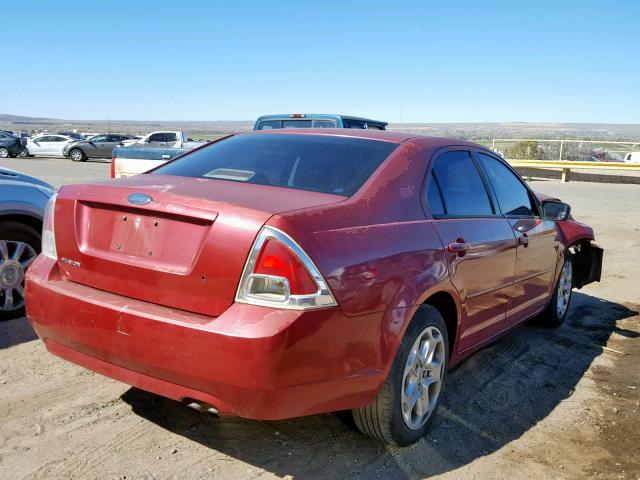 3FAFP06Z66R202500 - 2006 FORD FUSION S RED photo 4