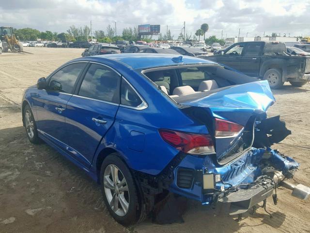 5NPE34AF8JH611339 - 2018 HYUNDAI SONATA SPO BLUE photo 3