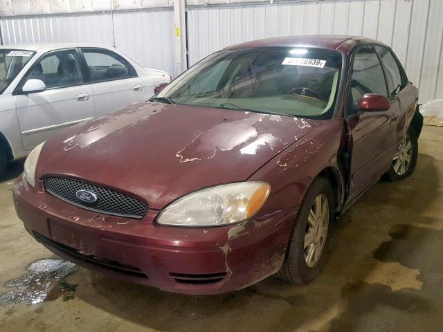 1FAFP56U76A172810 - 2006 FORD TAURUS SEL BURGUNDY photo 2