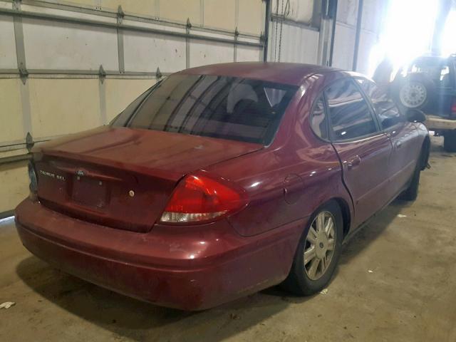 1FAFP56U76A172810 - 2006 FORD TAURUS SEL BURGUNDY photo 4