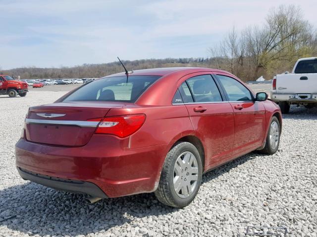 1C3CCBAB0CN289540 - 2012 CHRYSLER 200 LX MAROON photo 4