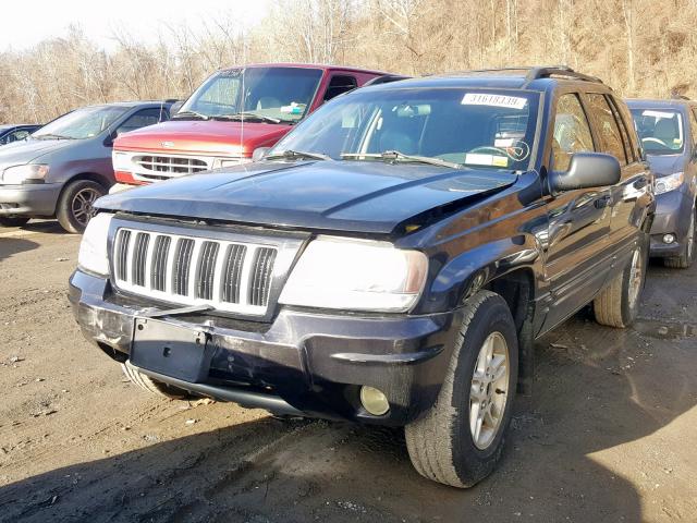 1J4GW48S64C354324 - 2004 JEEP GRAND CHER BLACK photo 2