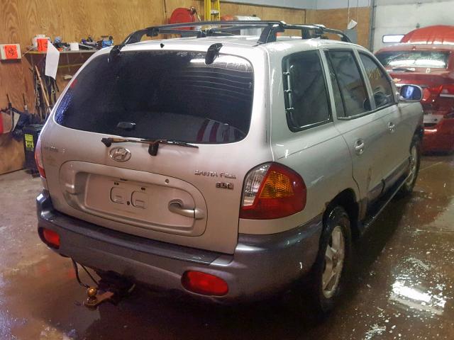 KM8SC13E14U742463 - 2004 HYUNDAI SANTA FE G SILVER photo 4