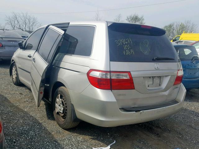 5FNRL38275B113667 - 2005 HONDA ODYSSEY LX SILVER photo 3