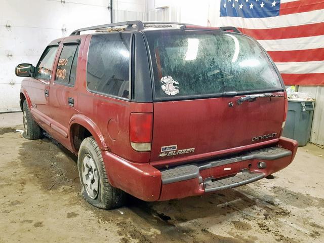 1GNDT13X83K108874 - 2003 CHEVROLET BLAZER RED photo 3