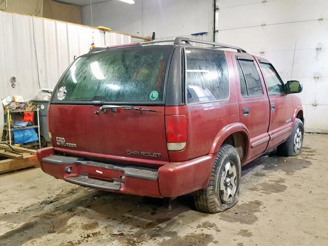 1GNDT13X83K108874 - 2003 CHEVROLET BLAZER RED photo 4