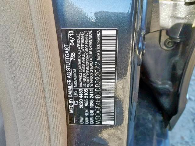 WDDGF4HB0DR292072 - 2013 MERCEDES-BENZ C 250 GRAY photo 10