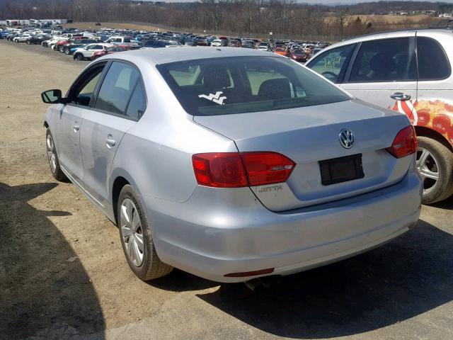 3VW1K7AJ3DM222708 - 2013 VOLKSWAGEN JETTA BASE SILVER photo 3