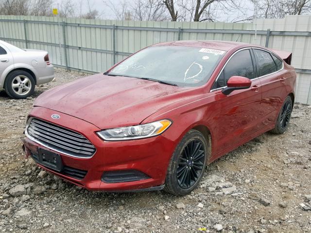 3FA6P0G72DR169697 - 2013 FORD FUSION S RED photo 2