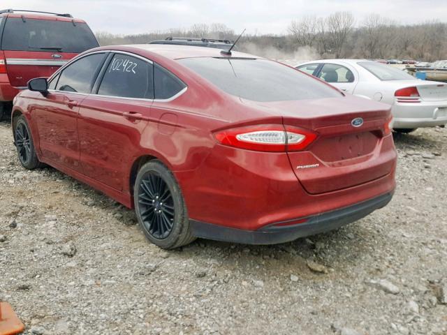 3FA6P0G72DR169697 - 2013 FORD FUSION S RED photo 3