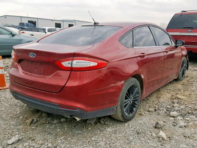 3FA6P0G72DR169697 - 2013 FORD FUSION S RED photo 4