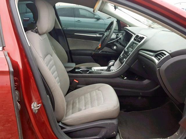 3FA6P0G72DR169697 - 2013 FORD FUSION S RED photo 5