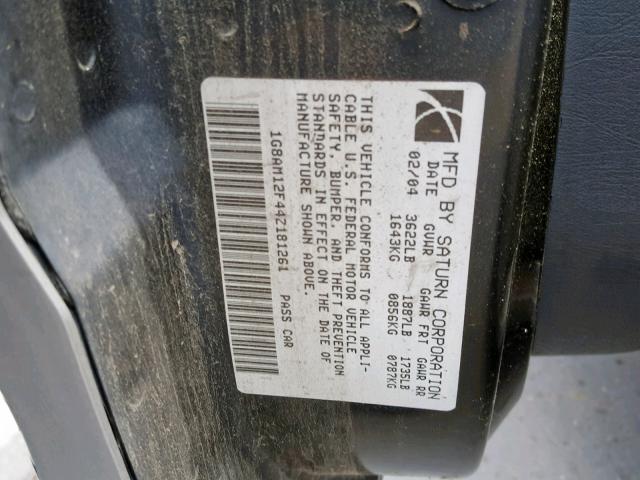 1G8AM12F44Z181261 - 2004 SATURN ION LEVEL GOLD photo 10