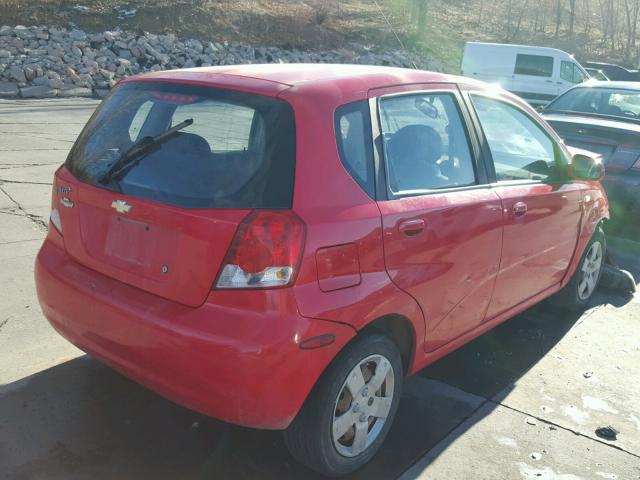 KL1TD66607B774397 - 2007 CHEVROLET AVEO BASE Qırmızı foto 4