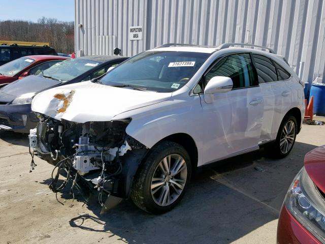 2T2BC1BA0FC001767 - 2015 LEXUS RX 450H WHITE photo 2