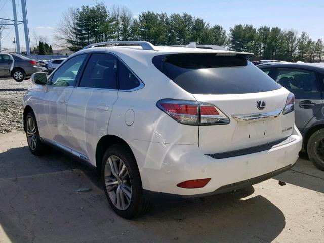 2T2BC1BA0FC001767 - 2015 LEXUS RX 450H WHITE photo 3