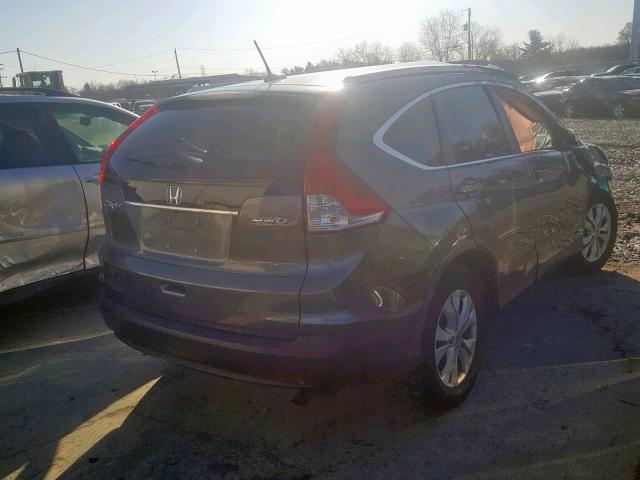 2HKRM4H70DH612938 - 2013 HONDA CR-V EXL GRAY photo 4