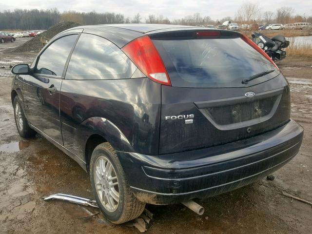 1FAFP31N97W125027 - 2007 FORD FOCUS ZX3 BLACK photo 3