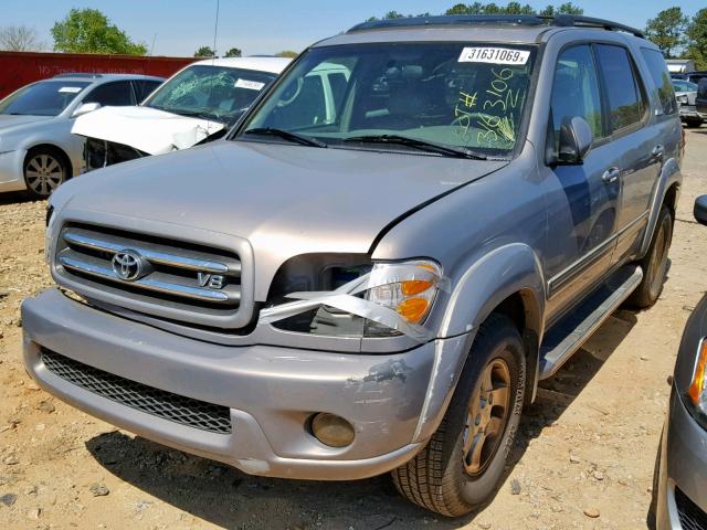 5TDZT38A82S082721 - 2002 TOYOTA SEQUOIA LI SILVER photo 2